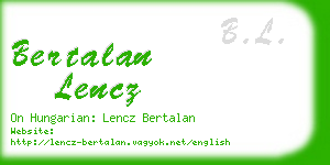 bertalan lencz business card